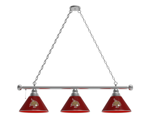 Texas State Billiard Light w/ Bobcats Logo - 3 Shade (Chrome) Texas State Billiard Light w/ Bobcats Logo - 3 Shade (Chrome)