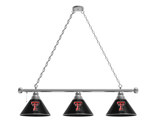 Texas Tech Billiard Light w/ Red Raiders Logo - 3 Shade (Chrome)