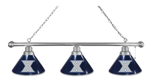 Xavier Billiard Light w/ Musketeers Logo - 3 Shade (Chrome) Image 1