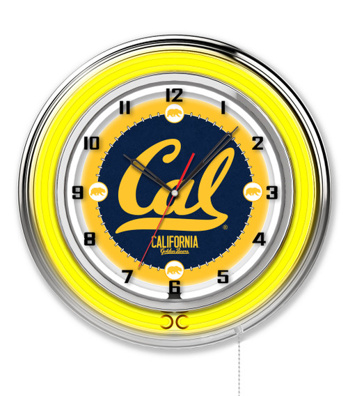 19" University of California Clock w/ Double Neon Ring Image 1
