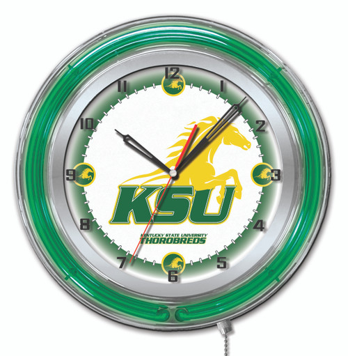 19" Kentucky State University Clock w/ Double Neon Ring Image 1