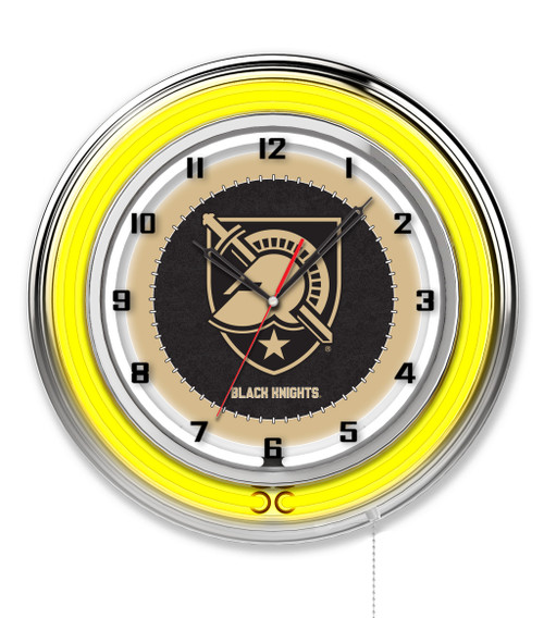 19" United States Military Academy Clock w/ Double Neon Ring