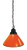 Plain Orange Billiard Light w/ Orange Color - Pendant (Black) Image 1