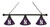 Northwestern Billiard Light w/ Wildcats Logo - 3 Shade (Black) Image 1