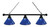 Plain Royal Blue Billiard Light w/ Royal Blue Color - 3 Shade (Black) Image 1