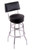 C7C4 Swivel Stool w/ Chrome Finish, Black Vinyl Seat & Back Image 1