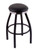 C8B2C Swivel Stool w/ Black Wrinkle Base, Flat Chrome Accent Ring, Black Vinyl Seat Image 1