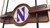 Northwestern University Cue Rack w/ Officially Licensed Team Logo (Chardonnay) Image