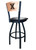 Xavier Musketeers Bar Stool - L038 Vinyl Seat Engraved Back Image