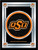 Oklahoma State Mirror w/ Cowboys Logo - Wood Frame Image 1