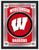 Wisconsin Mirror w/ Badgers W Logo - Wood Frame Image 1