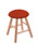 Vanity Stool - Oak Smooth Legs, Natural Finish, Graph Poppy Seat Image 1