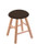 Vanity Stool - Oak Smooth Legs, Natural Finish, Rein Coffee Seat Image 1