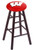 Wood Bar Stool w/ "University of Wisconsin Script W" Logo Seat Image 1