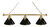 Plain Black Billiard Light w/ Black Color - 3 Shade (Brass) Image 1