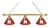 Nebraska Billiard Light w/ Cornhuskers Logo - 3 Shade (Brass) Image 1