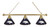 Nevada Billiard Light w/ Wolf Pack Logo - 3 Shade (Brass) Image 1