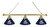 North Florida Billiard Light w/ Ospreys Logo - 3 Shade (Brass) Image 1