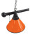 Plain Orange Billiard Light w/ Orange Color - 3 Shade (Brass) Image