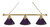 Plain Purple Billiard Light w/ Purple Color - 3 Shade (Brass) Image 1