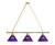 Texas Christian Billiard Light w/ Horned Frogs Logo - 3 Shade (Brass) Image 1