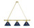 Virginia Billiard Light w/ Cavaliers Logo - 3 Shade (Brass) Image 1