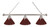 Plain Burgundy Billiard Light w/ Burgundy Color - 3 Shade (Chrome) Image 1