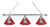 Georgia Billiard Light w/ Bulldogs Logo - 3 Shade (Chrome) Image 1