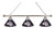 Gonzaga Billiard Light w/ Bulldogs Logo - 3 Shade (Chrome) Image 1