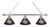 Marquette Billiard Light w/ Golden Eagles Logo - 3 Shade (Chrome) Image 1