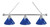 Plain Royal Blue Billiard Light w/ Royal Blue Color - 3 Shade (Chrome) Image 1