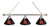 Rutgers Billiard Light w/ Scarlet Knights Logo - 3 Shade (Chrome) Image 1