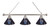 Villanova Billiard Light w/ Wildcats Logo - 3 Shade (Chrome) Image 1