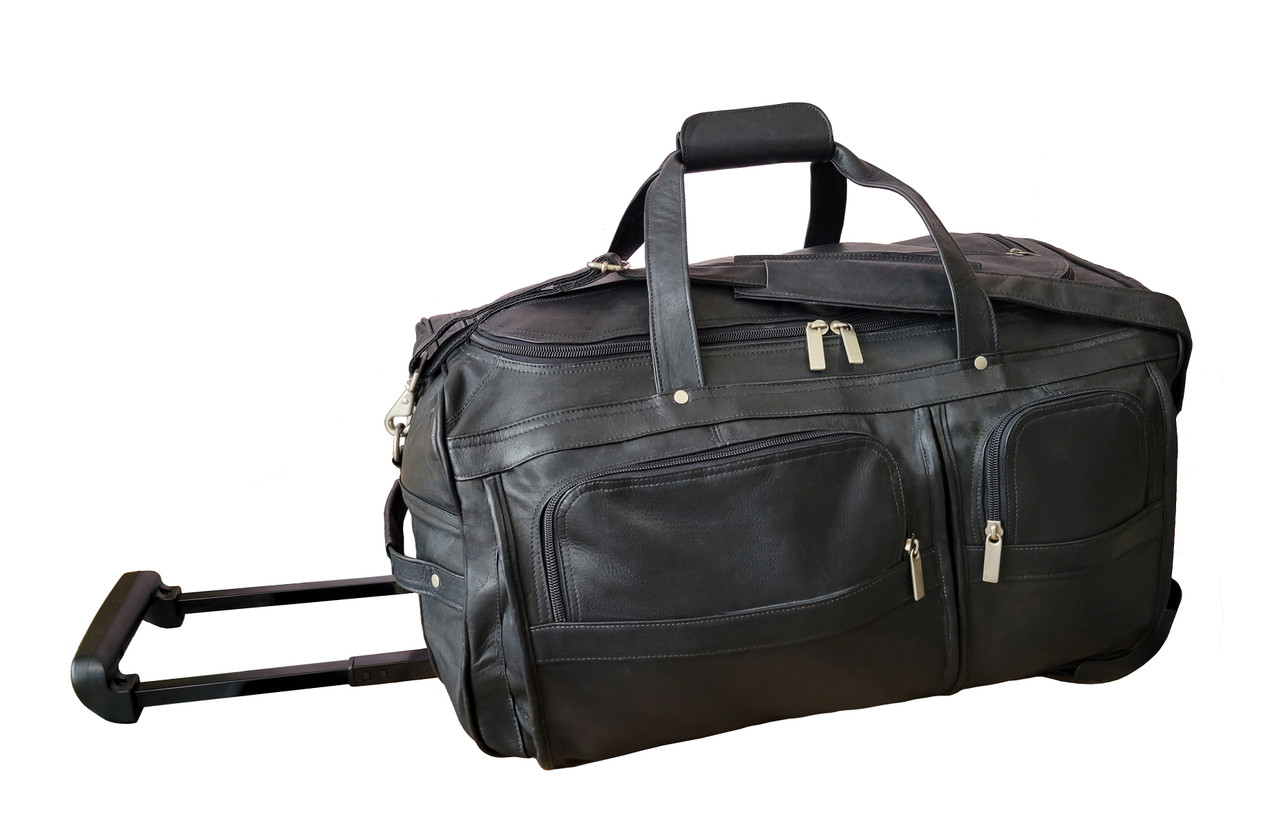 20 Wheeled Duffel Bag in Canvas with Colombian Leather