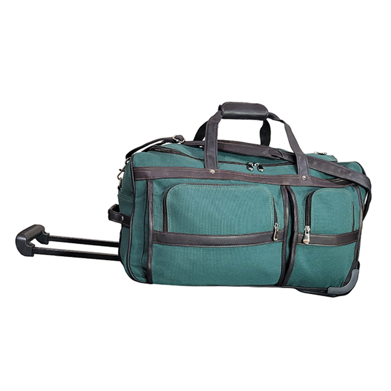 Canvas carry on shop luggage with wheels