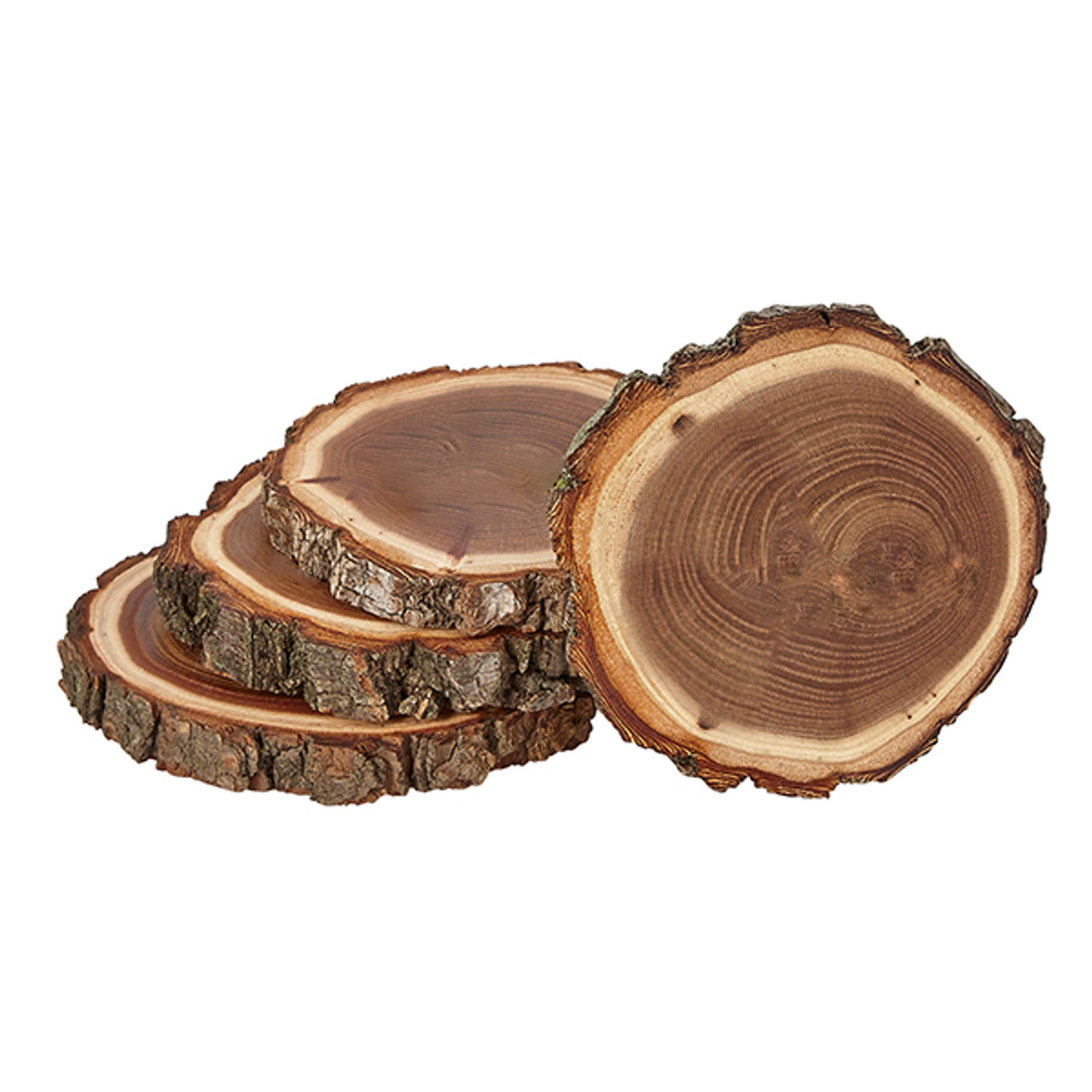 Luxury Rustic Style Pine Wood & Resin 4-Piece Coasters Set