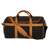 Classic Duffel Bag in Black Canvas with Tan trim