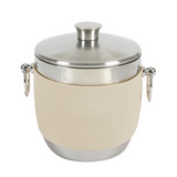 Egg Shell American Leather Wrap on Stainless Steel Ice Bucket