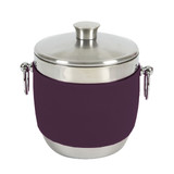 Purple American Leather Wrap on Stainless Steel Ice Bucket