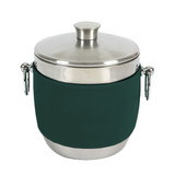 Dark Green American Leather Wrap on Stainless Steel Ice Bucket