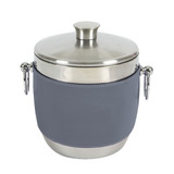 Grey American Leather Wrap on Stainless Steel Ice Bucket