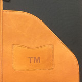 Debossed Example of Tan Colombian Leather Small Desk Portfolio