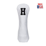 Hybrid in White American Leather with H in Black Embroidery