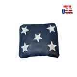Universal Mallet Putter Covers in Navy American Leather with Dancing Star Embroidery