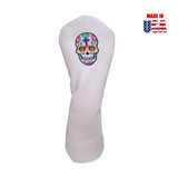 Sugar Skull White American Leather Fairway Headcover, 3, winstoncollection.com