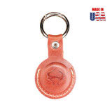 Leather Air Tag Fob with secure carabiner 	1