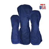 Solid Navy Waxed Canvas Golf Headcovers 4