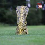 Exotic Snakeskin Leather Headcovers yellow 1