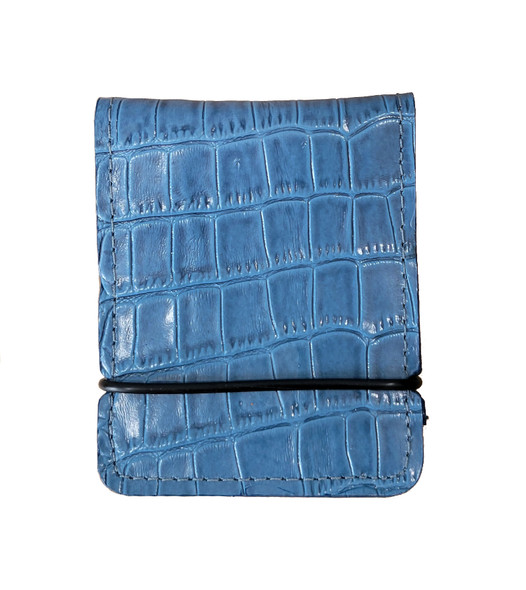 Cash Cover Cobalt Blue Gator Print Leather