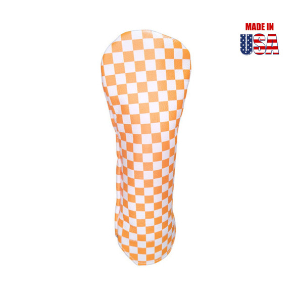 Tennessee Orange Checkerboard Digital Print Fairway Leather Headcover, 2 winstoncollection.com